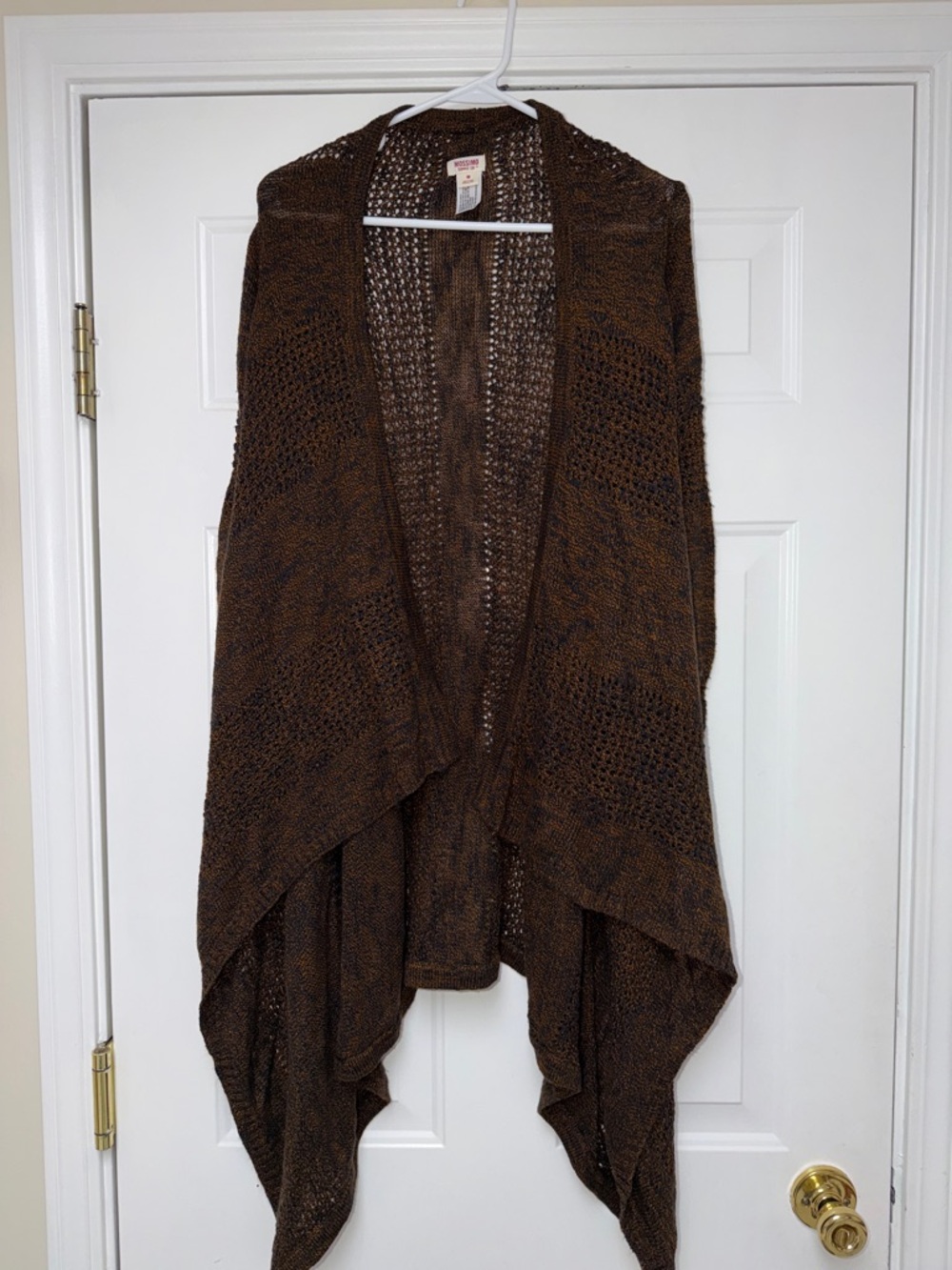 Mossimo Supply Co. Brown Open-Front Knit Draped Vest